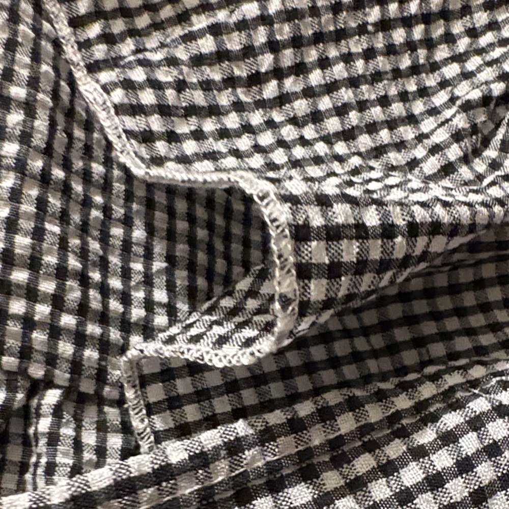 Gingham Ruffle Tie-Front Sleeveless Top - Black & White size small - Picture 6 of 9